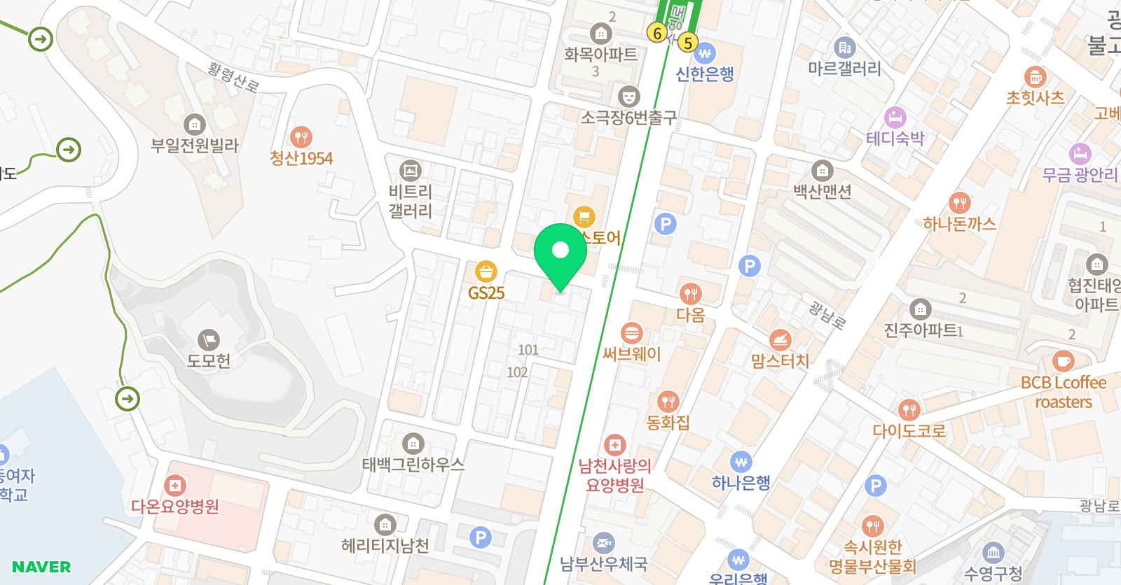 프리즘만화전문학원 수영구남천점 위치