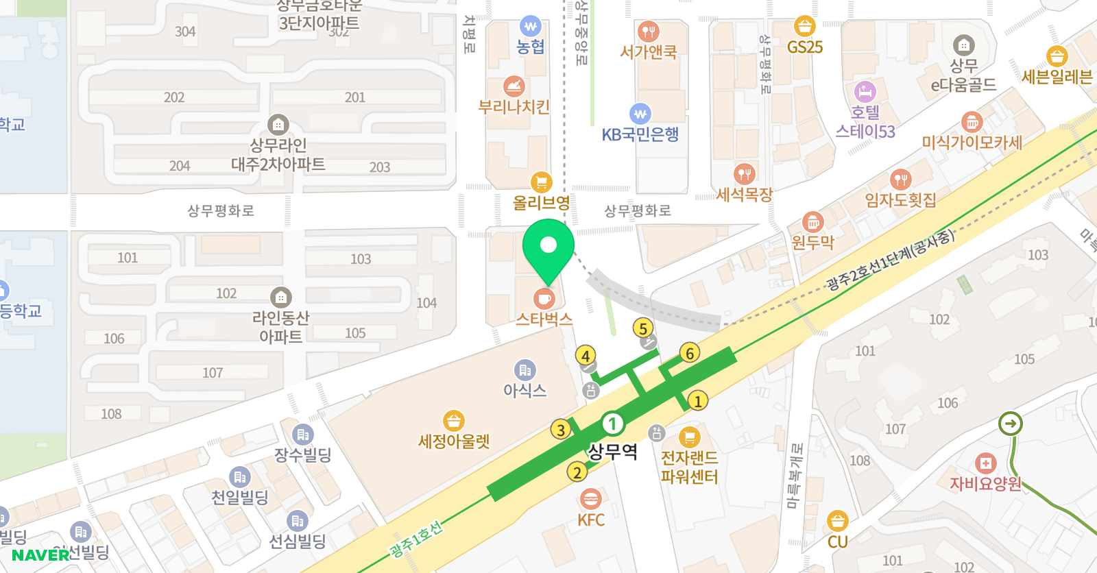 브레인아트 미술학원 광주수완지점 위치