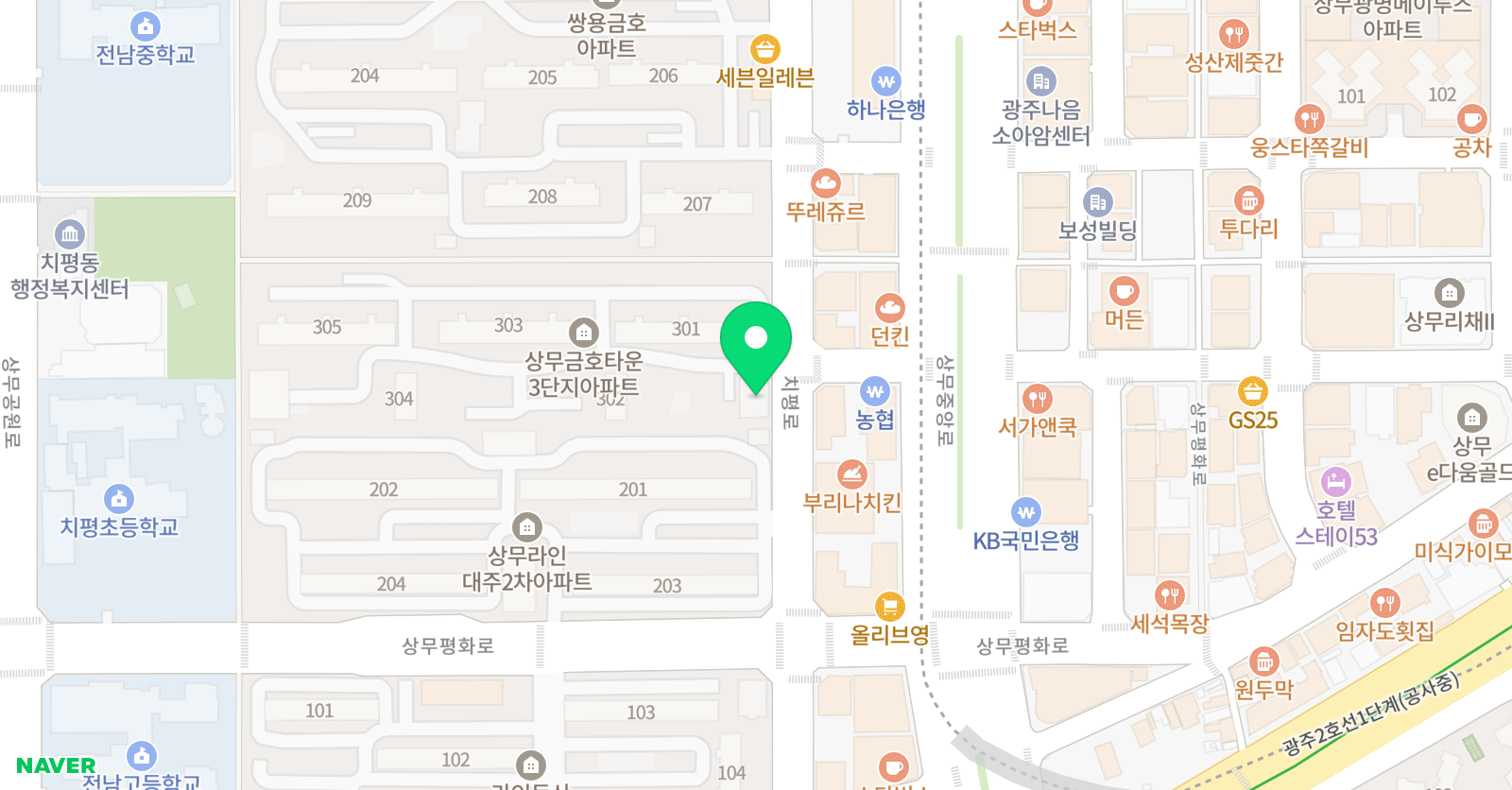 뮤엠 영어 치평금호점 위치