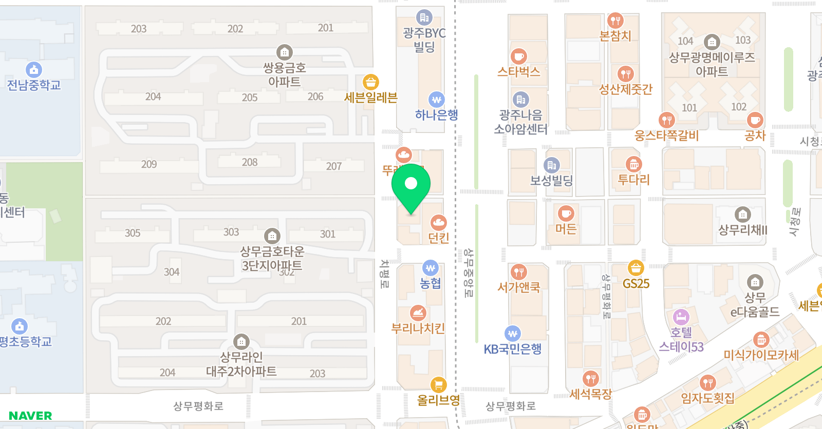 상무베스트 음악학원 위치