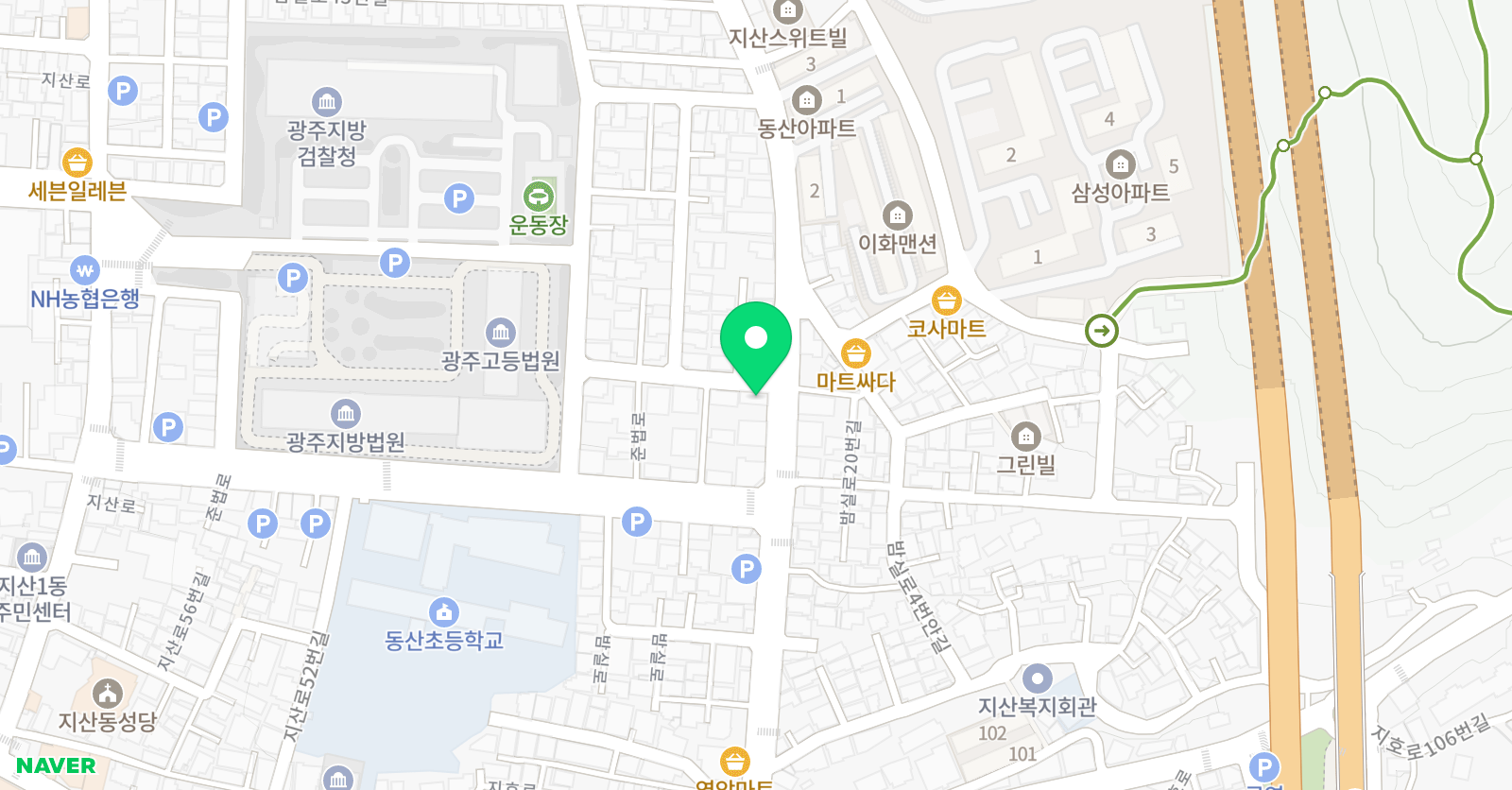 능률주니어랩 광주지산1교실 위치