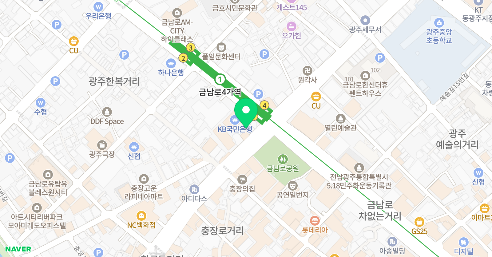 조이댄스뮤직 아카데미 광주본점 위치