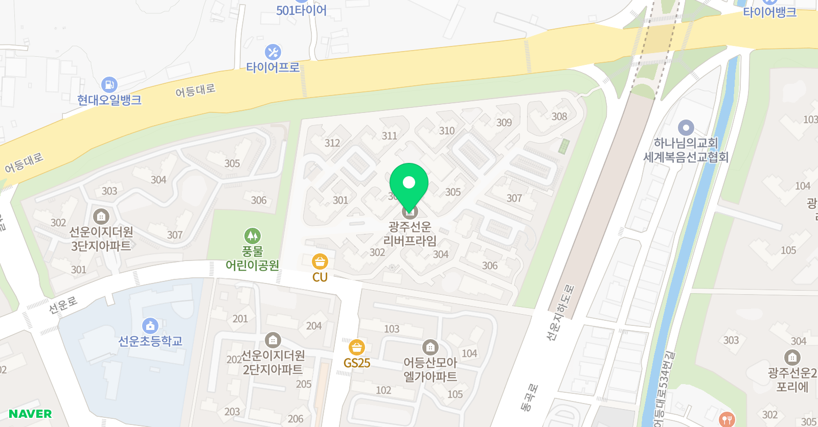 아소비 아소비학원 광주 선운점 위치