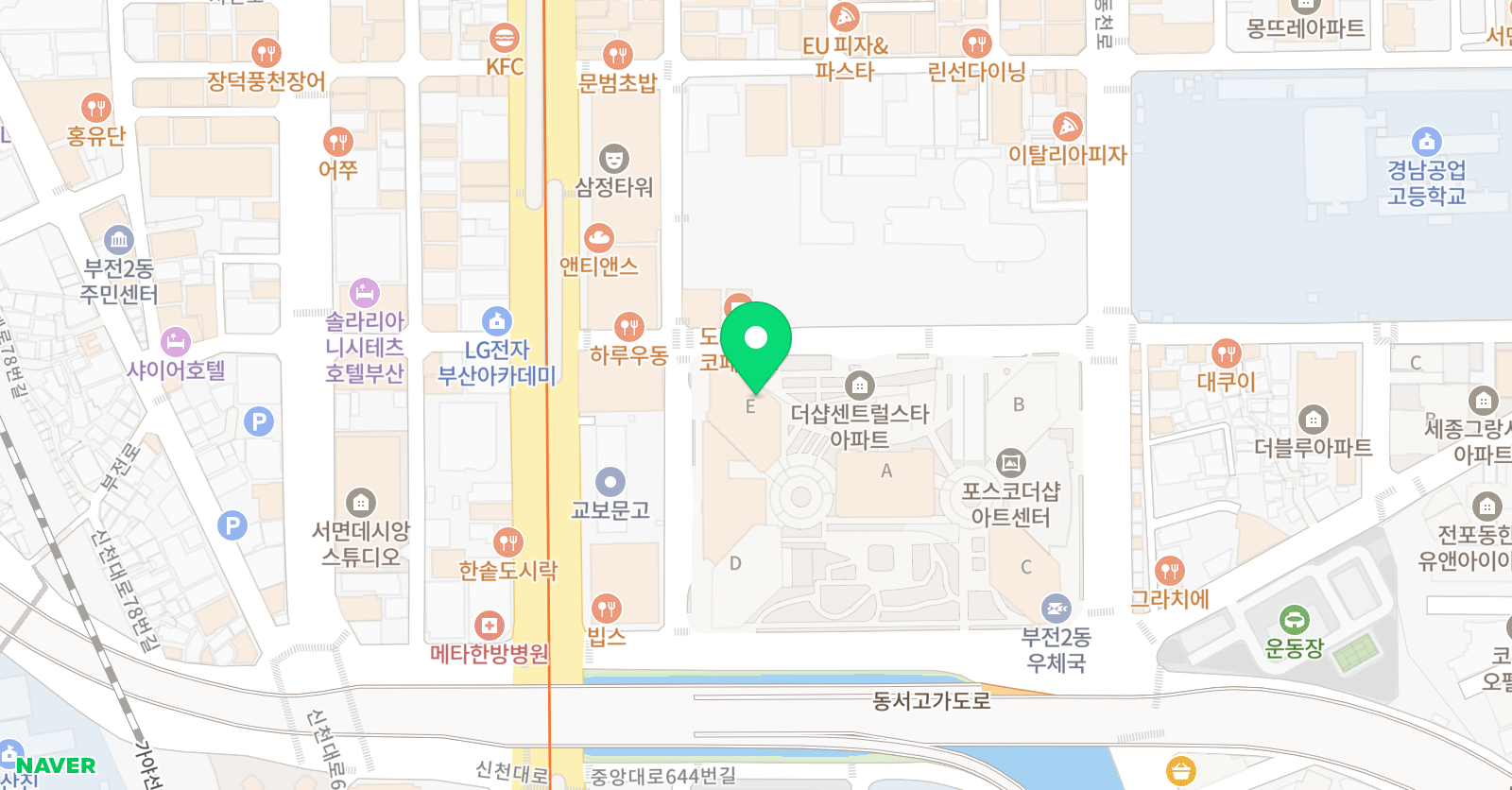 스마트해법 수학학원 부산서면더샵점 위치