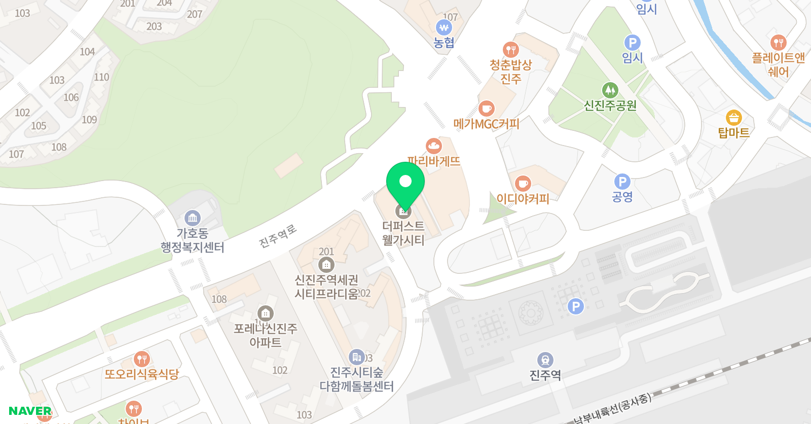 뮤엠 영어학원 신진주역세권점 위치