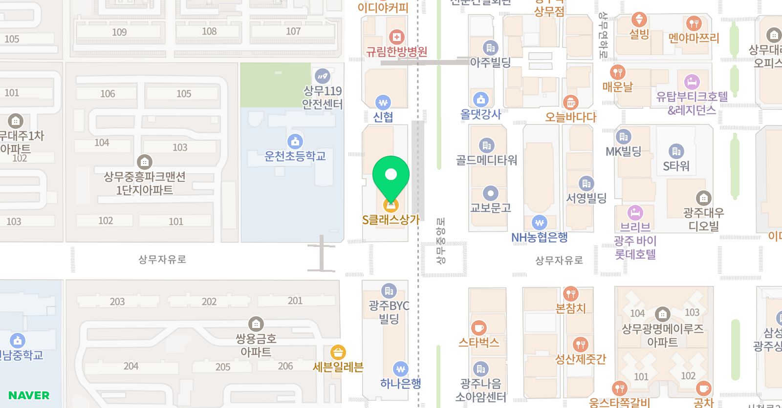 리드인 학원 상무점 위치