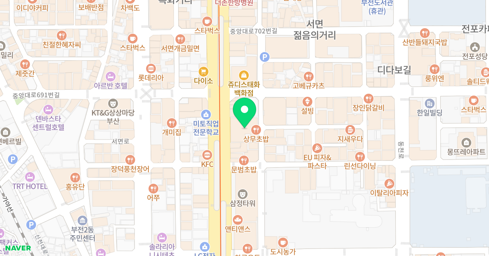 애니포스 만화학원 부산캠퍼스 위치