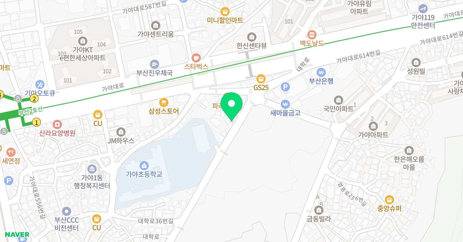 부산예술아리아 음악학원 위치
