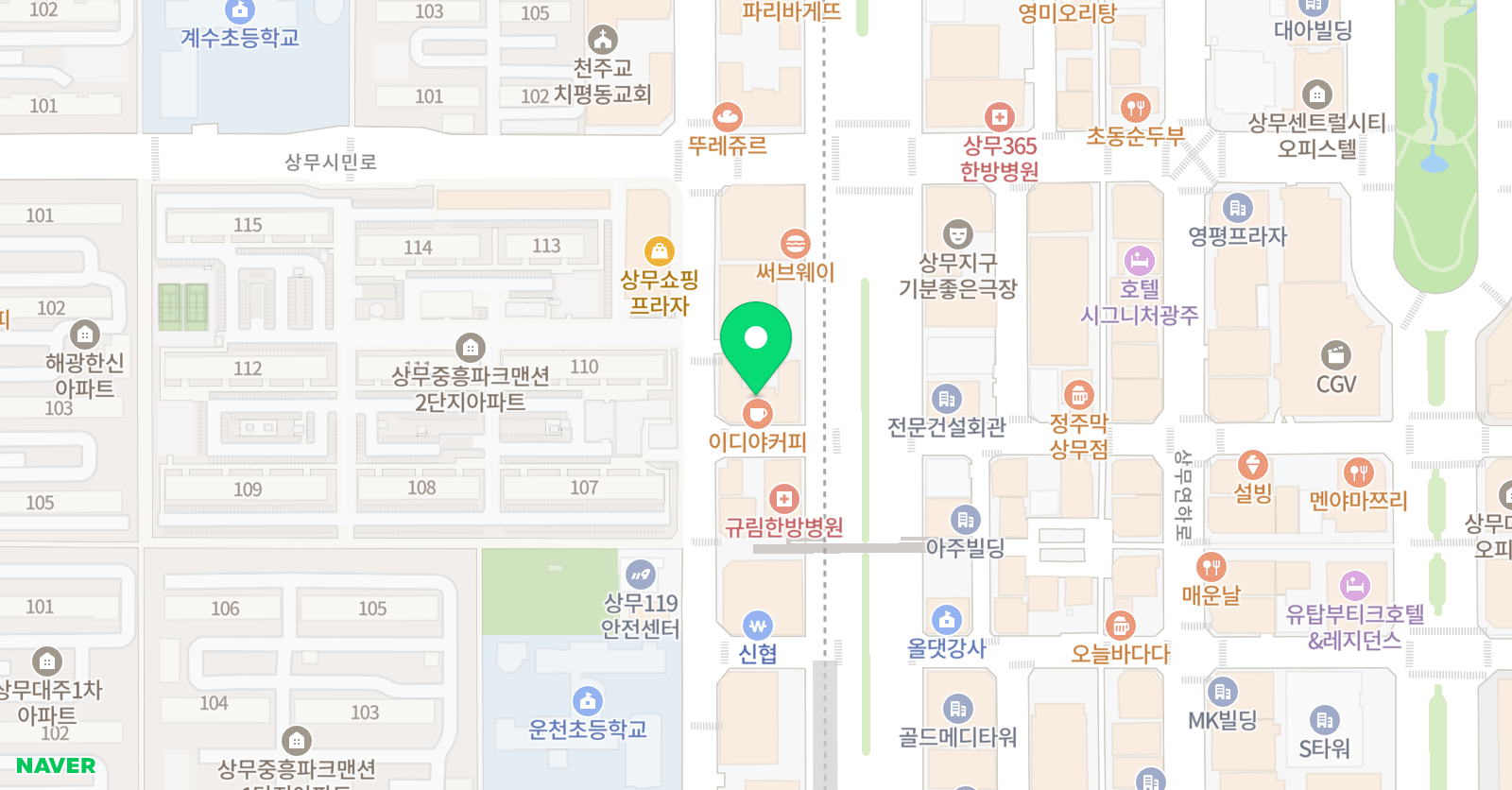 MFA 수학학원 상무점 위치