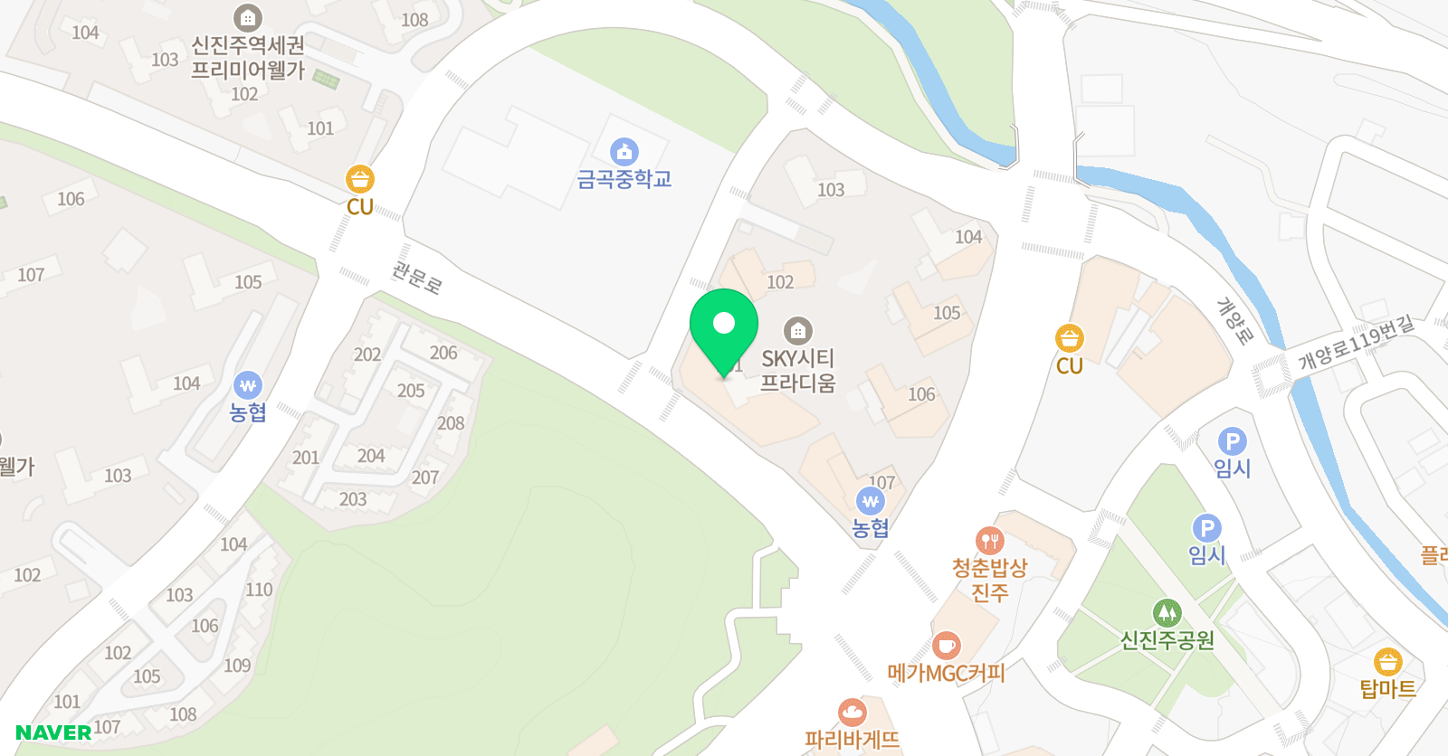 스마트해법 수학 진주sky시티프라디움점 위치