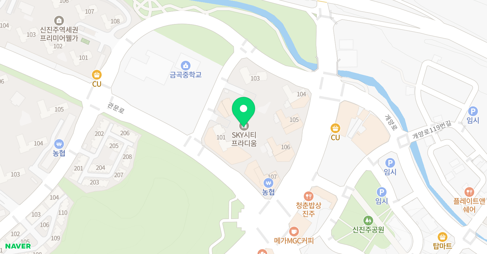 라움 수학국어학원 신진주점 위치