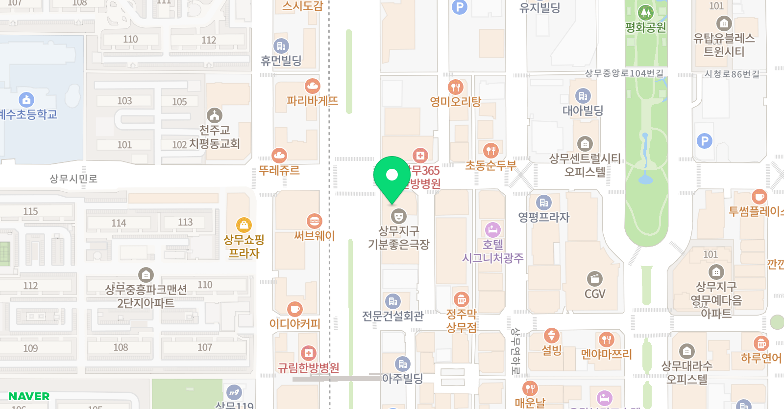 청담 어학원 광주브랜치 위치
