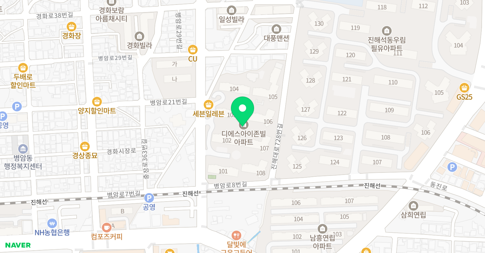삼성영어셀레나 수학더썬학원 위치