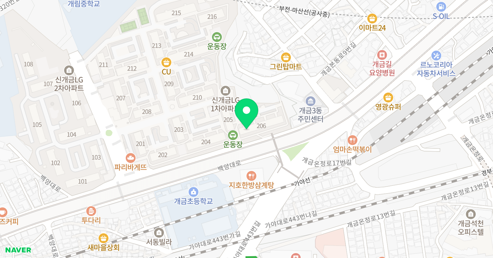리드인 신개금엘 지점 위치