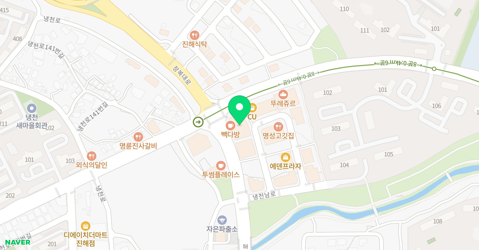 아트앤하트 냉천미술학원 위치