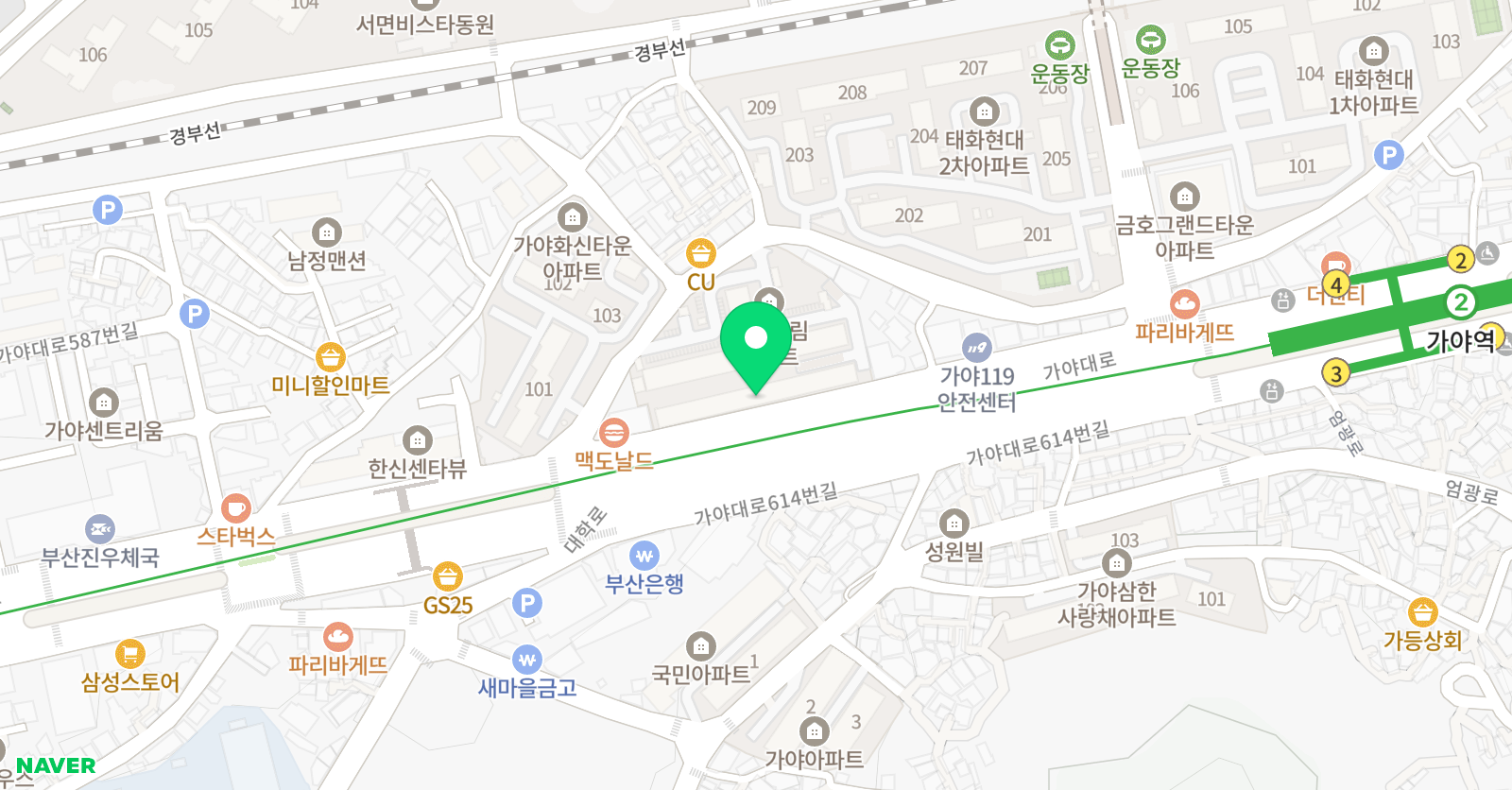 YBM잉글루 부산가야 제1캠퍼스 위치