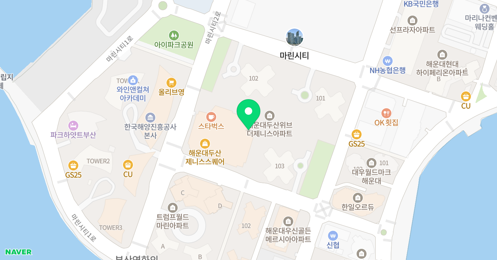 몽키챌린지 마린시티본원 위치