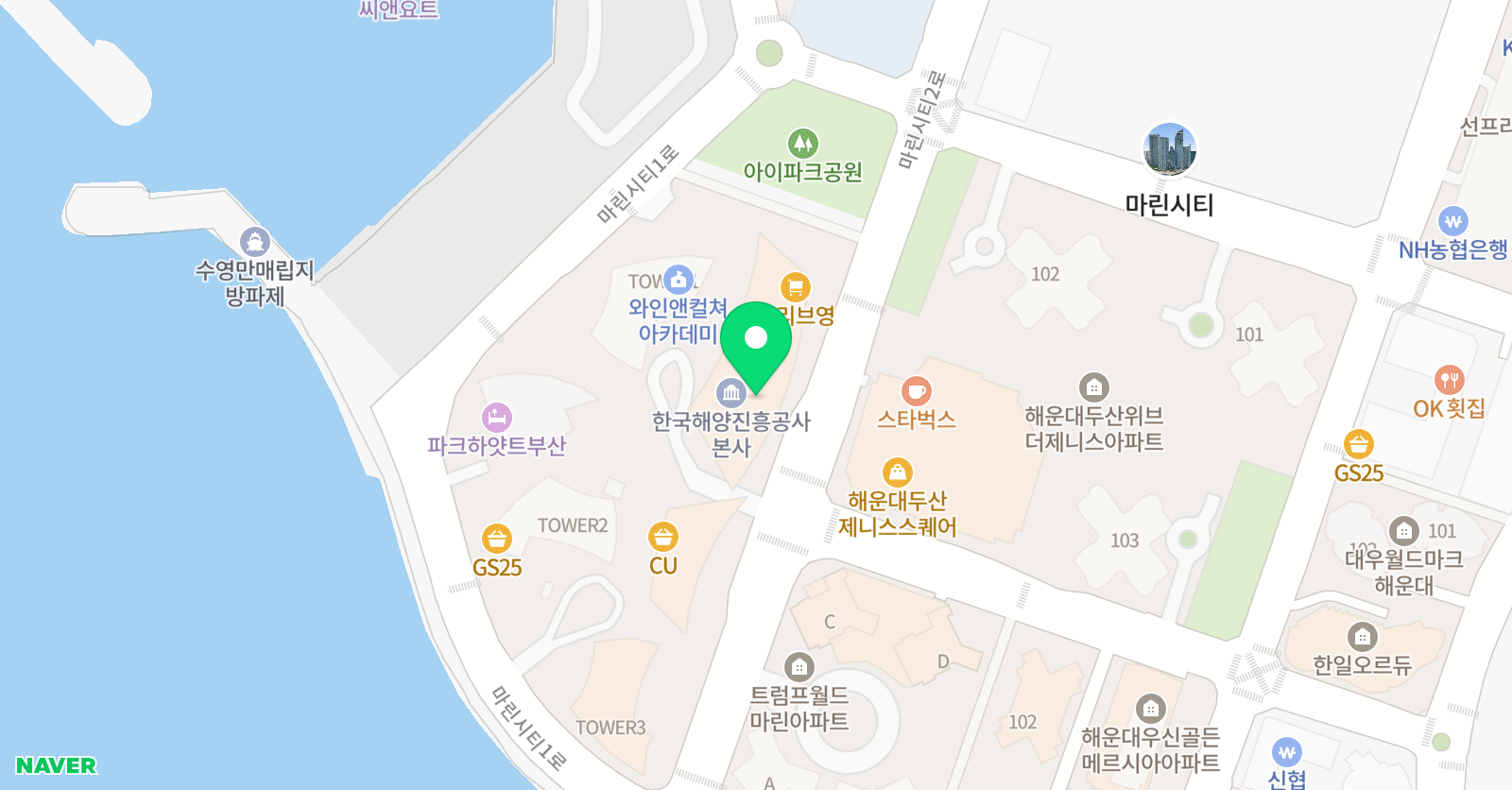 깨봉캠퍼스 해운대 위치