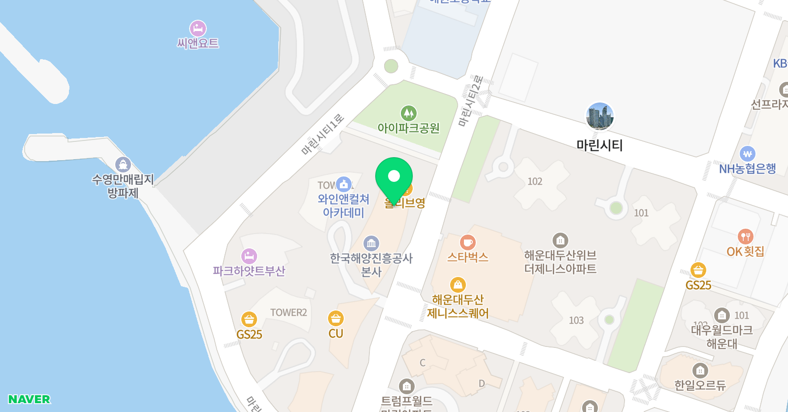청담 어학원 부산해운대브랜치 위치