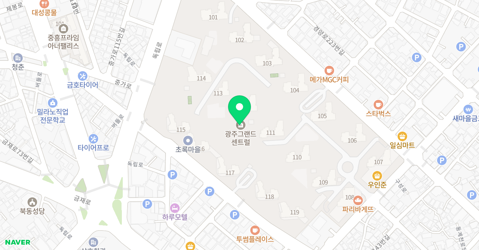 계림동수학 더몬스터학원 위치