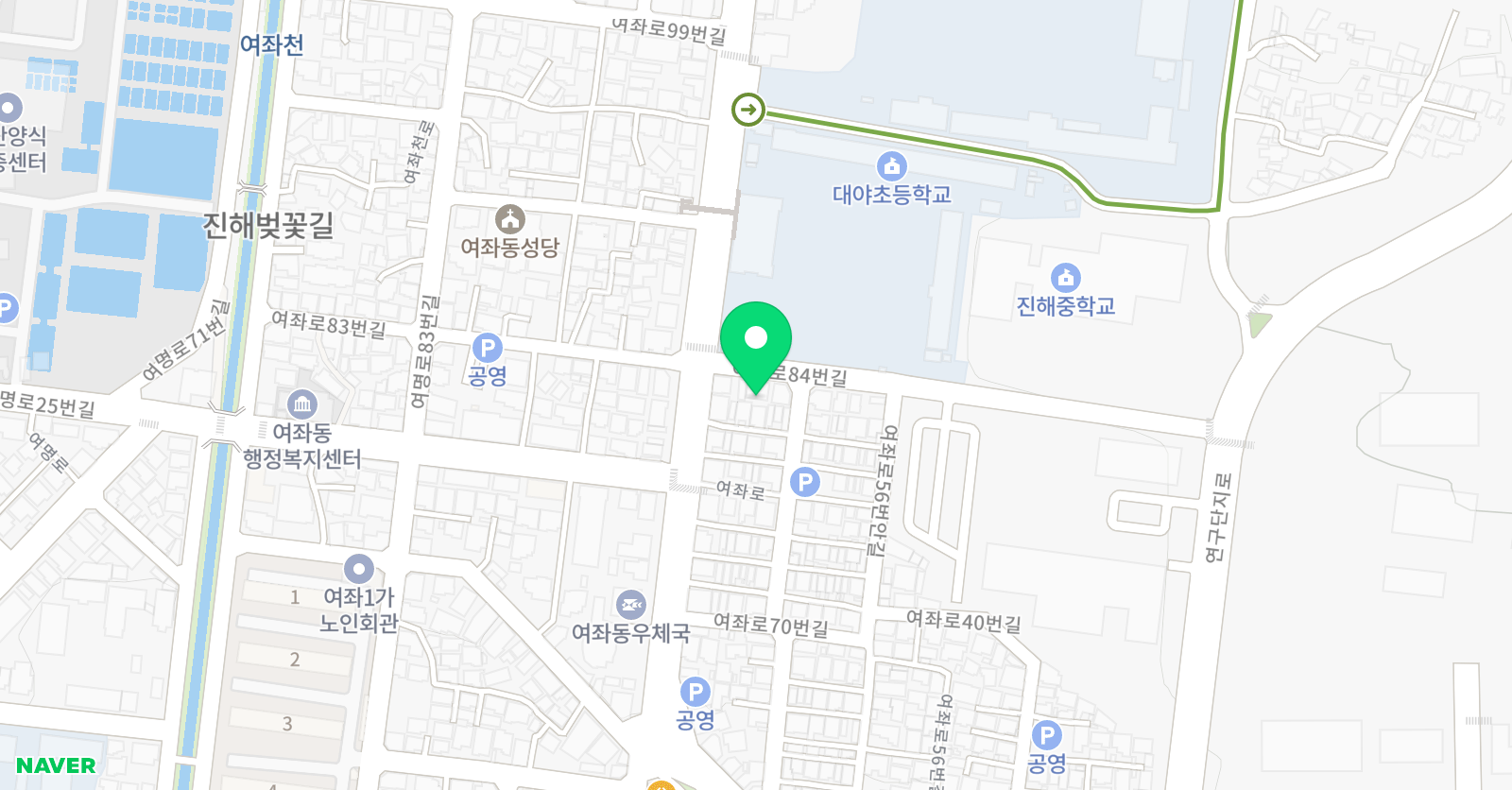 윤선생 영어숲 여좌어학원 위치