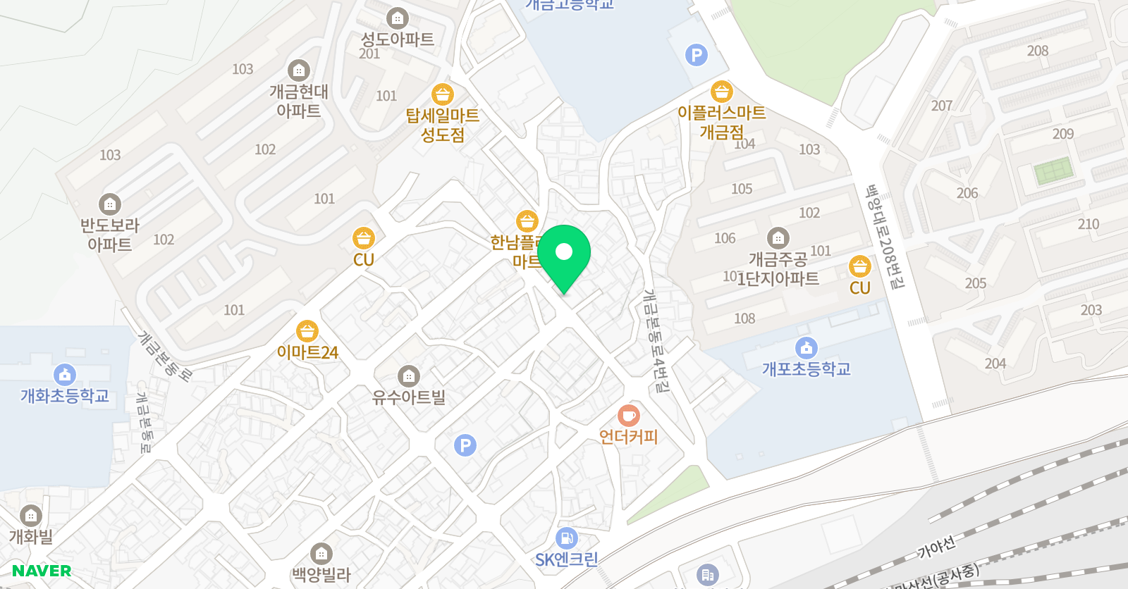 한창 학원 위치