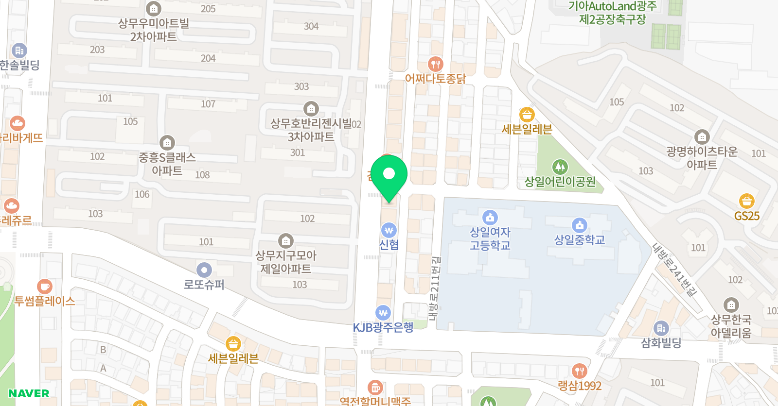 쌍촌평강 수학학원 위치