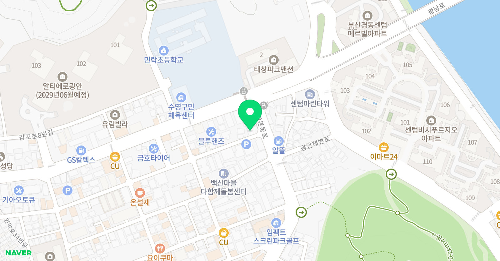 부산뮤직 실용음악학원 본원 위치