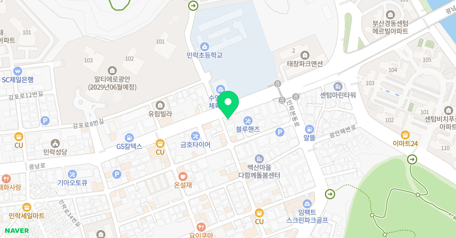 빨간펜 수학의달인 민락점 위치