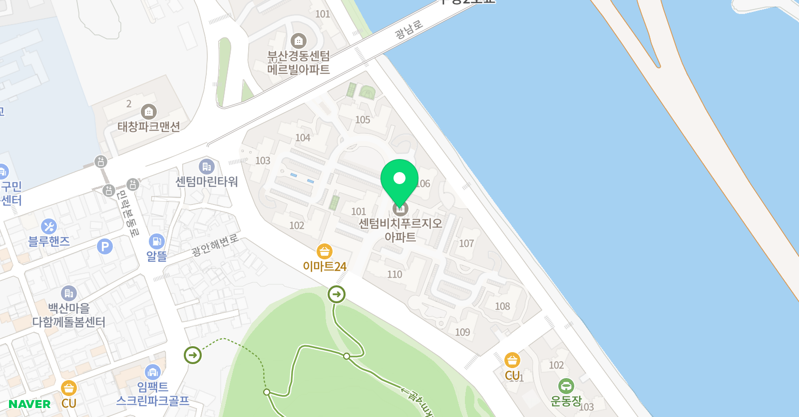 키영어미래엔 비치푸르지오점 위치