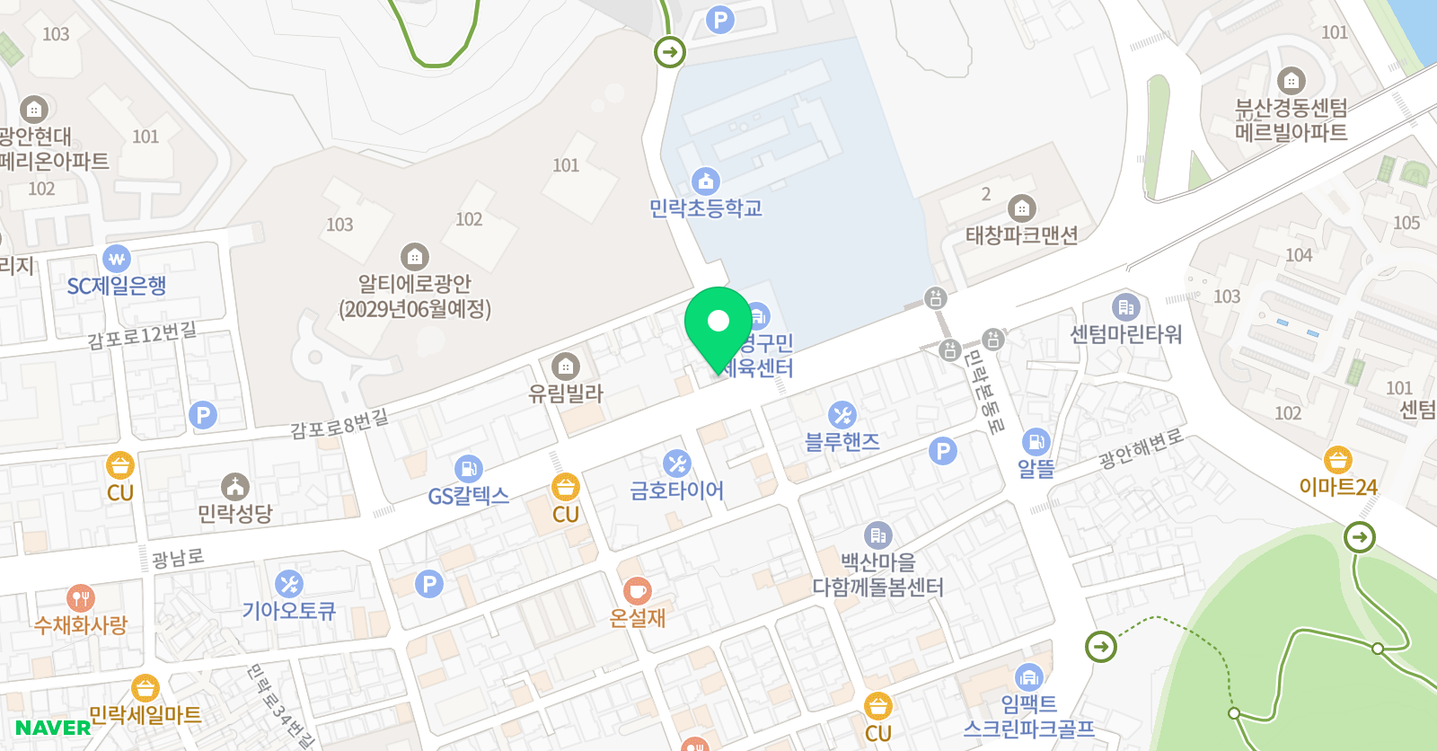 이엘피어학원 민락캠퍼스 위치