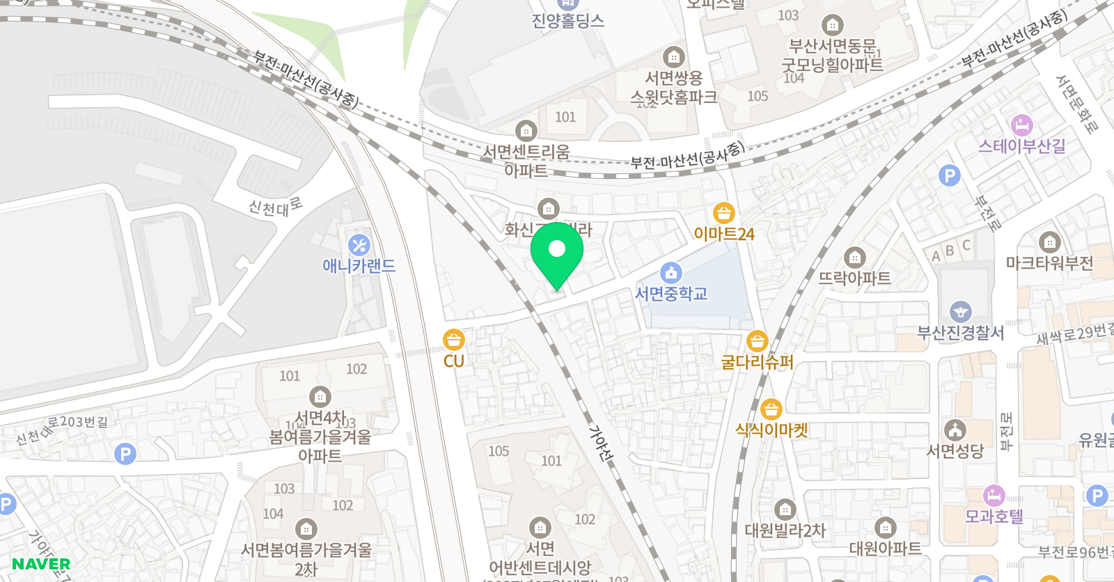 고정화 피아노 부산서면본점 위치