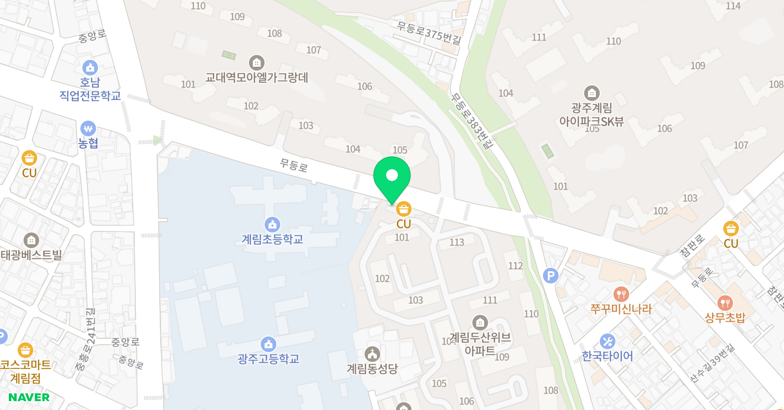 능률주니어랩 광주계림1교실 위치