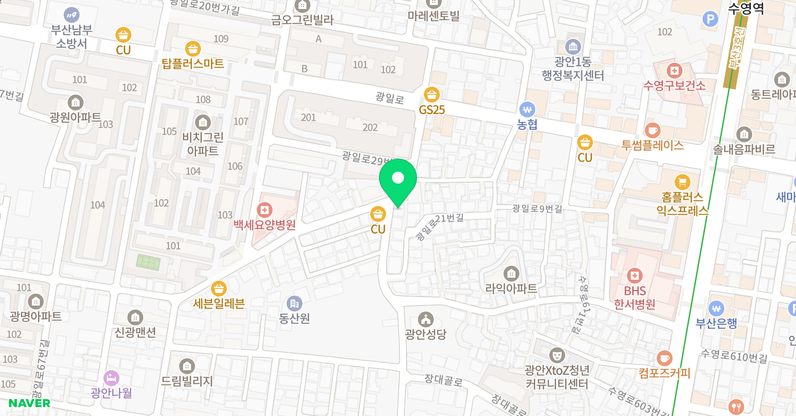 광안파랑새 미술학원 위치