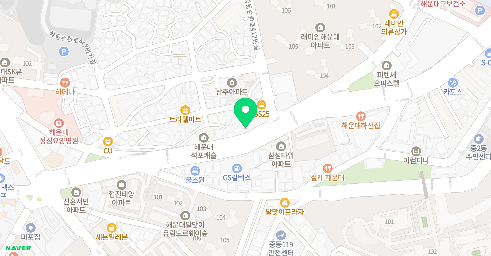 주니어 KT소닉붐 농구학원 해운대점 위치