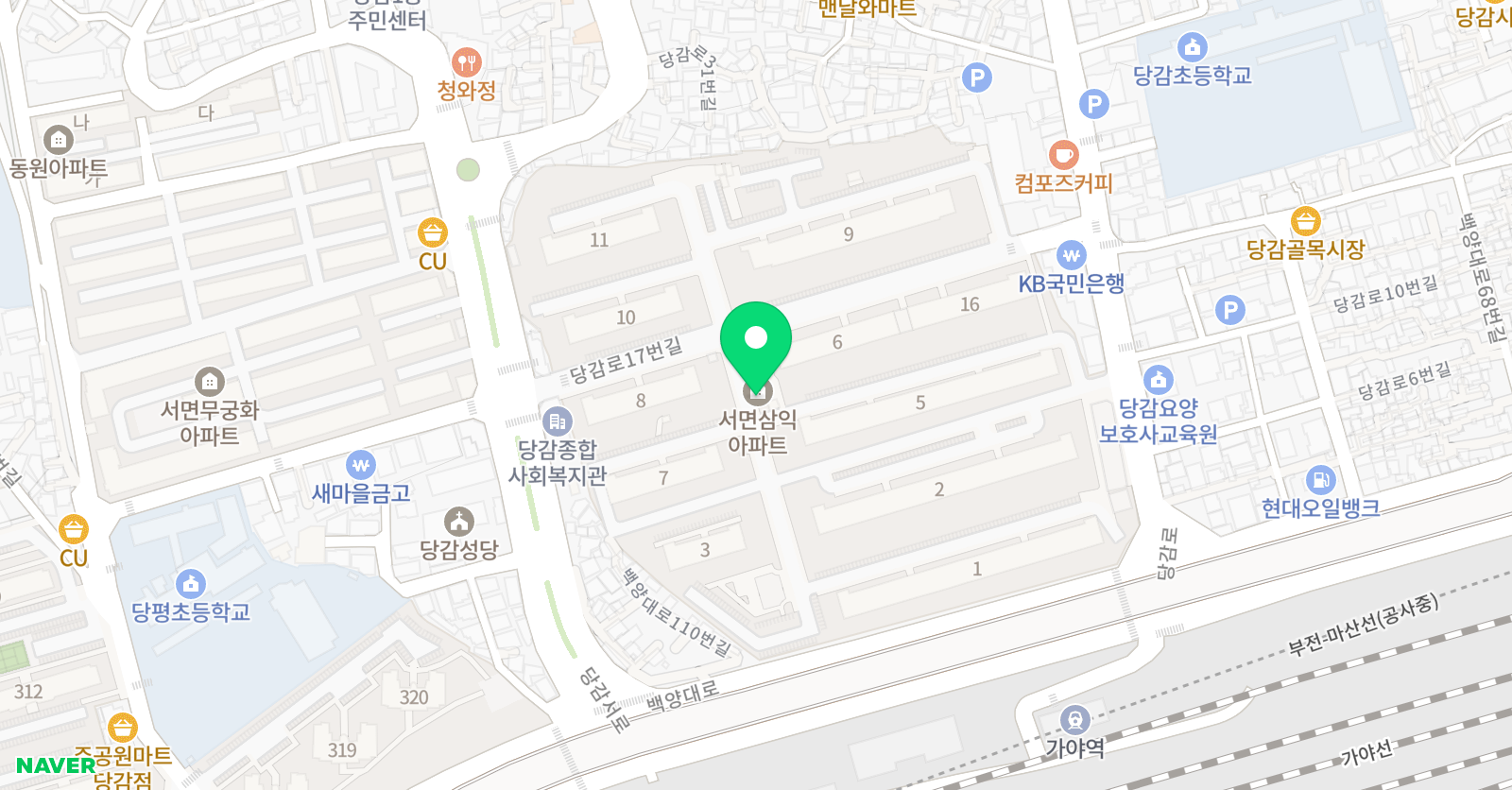 스마트해법 영어 학원 당감삼익점 위치