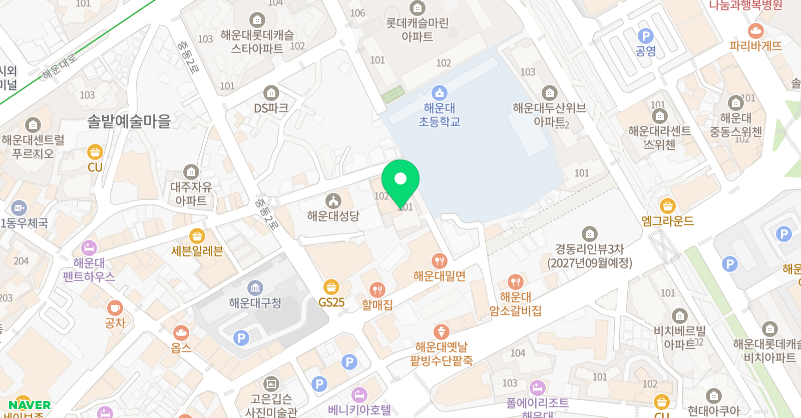 리드인 중동해운대초 점 위치