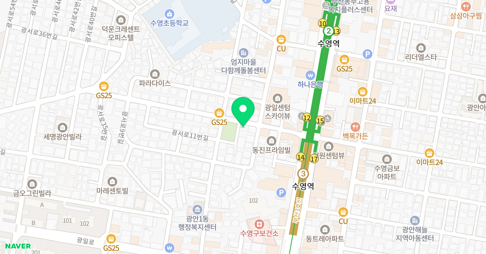 한우리 독서논술 수영광안1동점 위치
