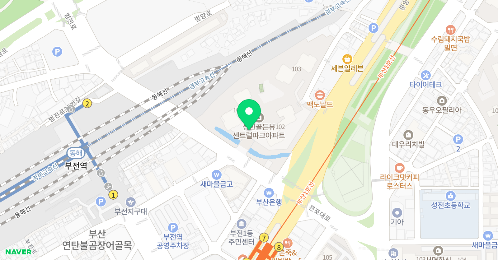빌리언키드 영어교습소 삼한골든뷰센트럴파크점 위치