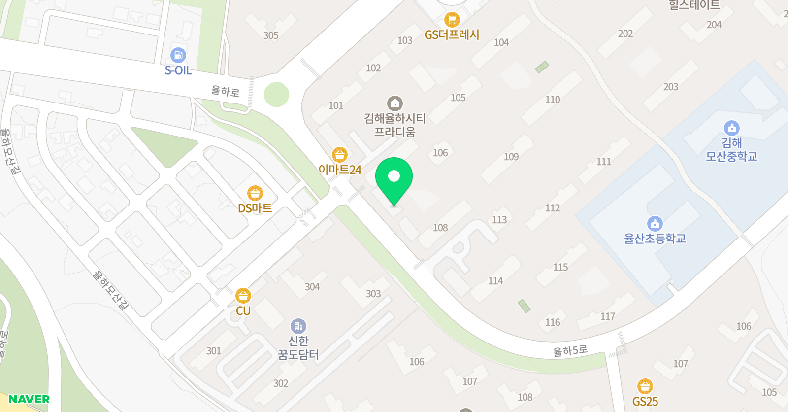 율하아카데미 태권도 위치