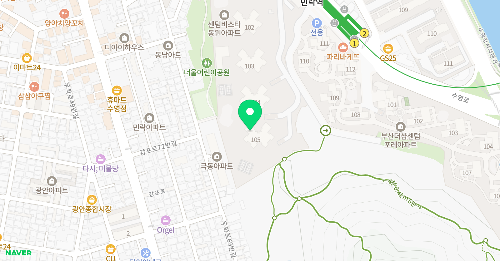 한우리독서토론논술 센텀동원비스타1차홈클럽 위치