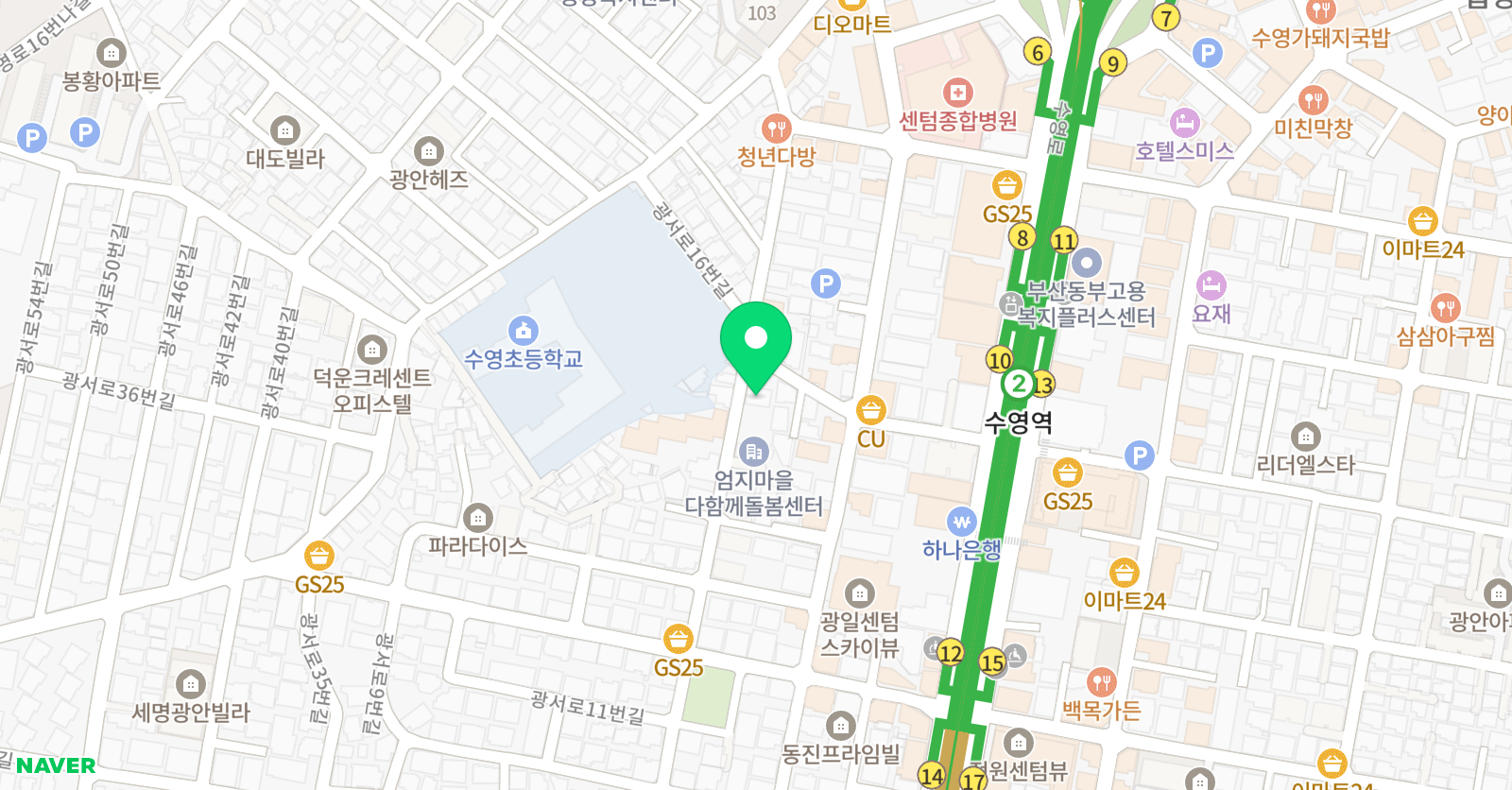 엠베스트 학원 수영캠퍼스 위치