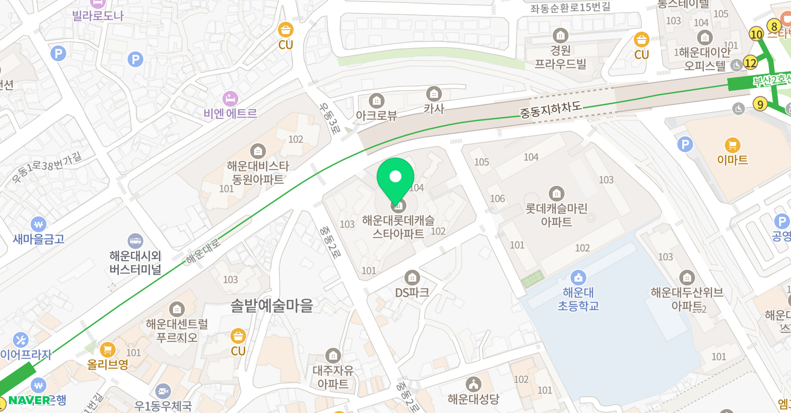 기탄사고력교실 해운대롯데캐슬스타점 위치