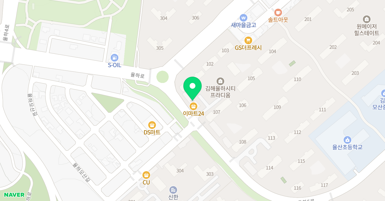 스마트해법 수학 김해율하시티프라디움점 위치