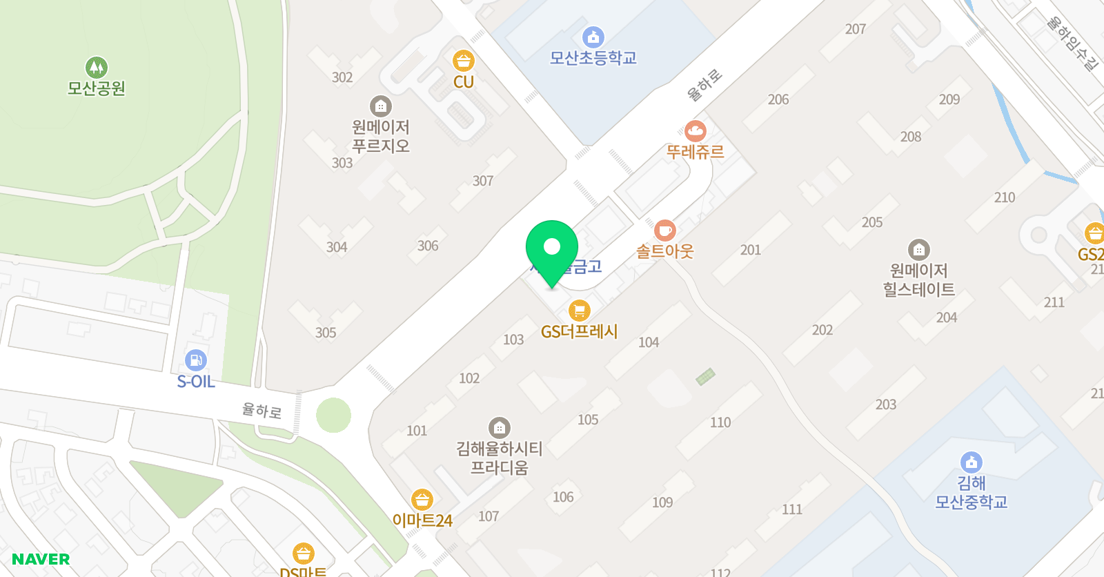 엠베스트 SE 수학학원 김해율하2지구 위치
