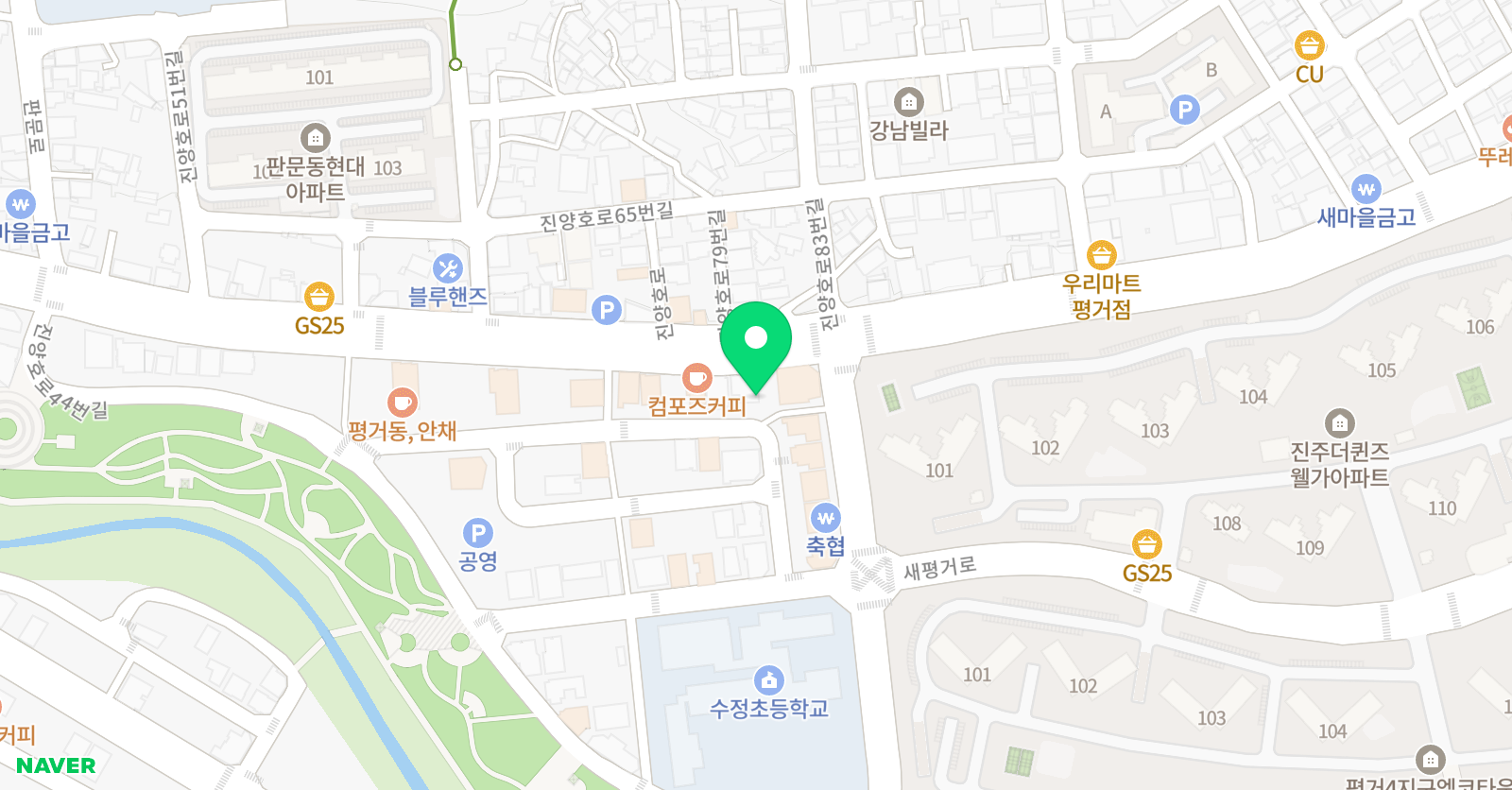 튼튼 영어마스터클럽 진주평거원 위치