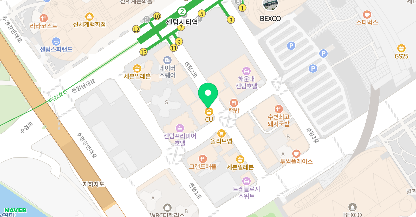 센텀 정상어학원 위치