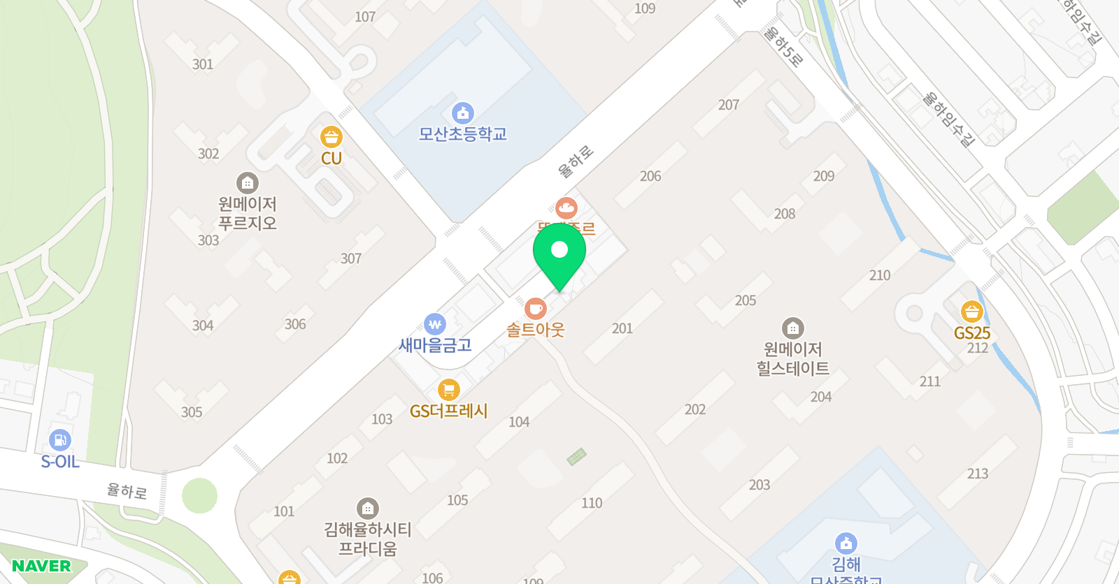 책나무 율하2지구점 위치