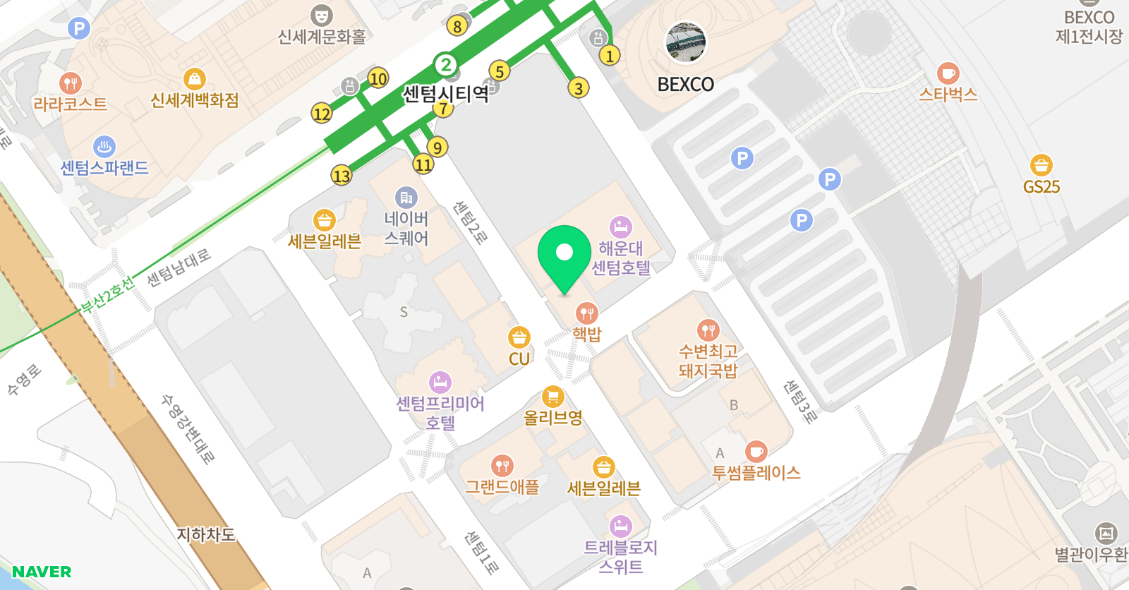 청담아이가르텐 부산센텀캠퍼스 위치