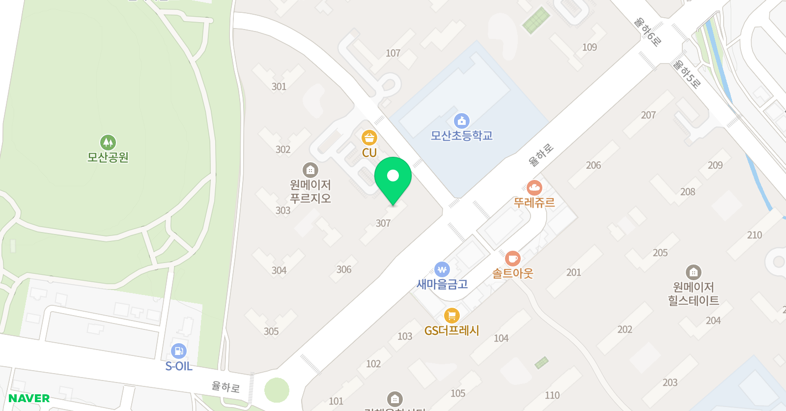 뮤엠 영어 원메이저푸르지오NEST 위치